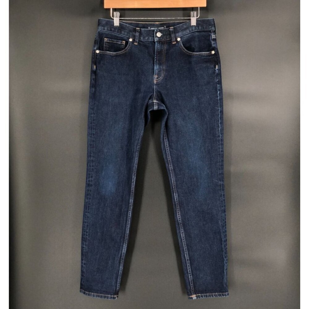Everlane Mens Uniform The Slim Jean Size 33 Dark Wash Denim Organic Cotton